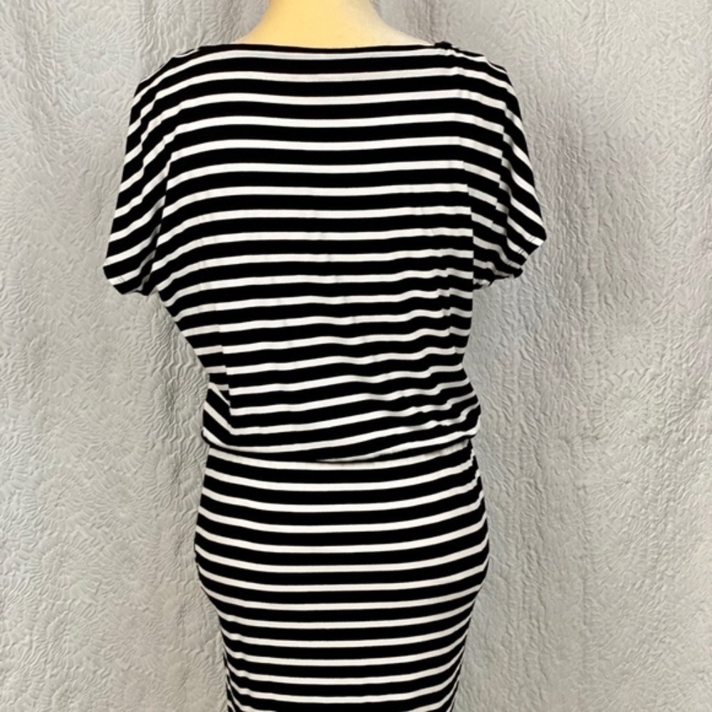 White House Black Market Stripe Wrap Skirt Asymmetrical Dress - Picture 5 of 13